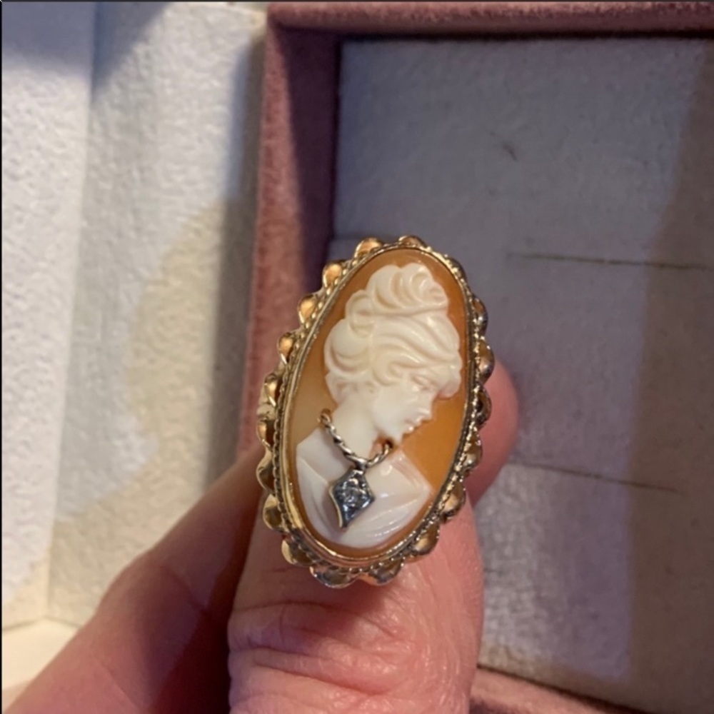 14k Gold DIAMOND CAMEO RING 6 - Picture 5 of 8